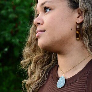 NWT Kambaba Jasper Slice Necklace